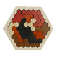 HKM-765971 Wooden Hexagon Honeycomb Jigsaw Puzzle for Kids and Adults - Creative Educational Toy