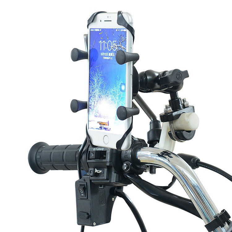 HKM-766227 Adjustable Aluminum Alloy Phone Holder for Motorcycles, Bicycles, and Electric Bikes