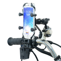 HKM-766227 Adjustable Aluminum Alloy Phone Holder for Motorcycles, Bicycles, and Electric Bikes