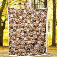 HKM-766291 Cockapoo Design Sherpa Fleece Blanket - Cozy Throw for Kids and Adults, Perfect for Home or Gift