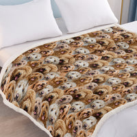 HKM-766291 Cockapoo Design Sherpa Fleece Blanket - Cozy Throw for Kids and Adults, Perfect for Home or Gift