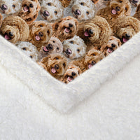 HKM-766291 Cockapoo Design Sherpa Fleece Blanket - Cozy Throw for Kids and Adults, Perfect for Home or Gift