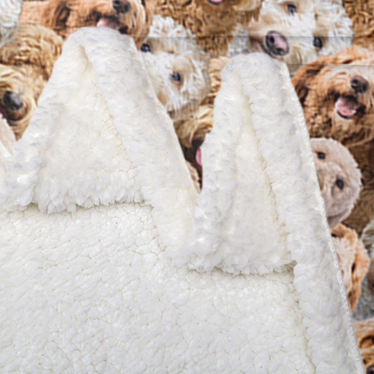 HKM-766291 Cockapoo Design Sherpa Fleece Blanket - Cozy Throw for Kids and Adults, Perfect for Home or Gift