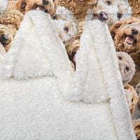 HKM-766291 Cockapoo Design Sherpa Fleece Blanket - Cozy Throw for Kids and Adults, Perfect for Home or Gift
