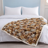 HKM-766291 Cockapoo Design Sherpa Fleece Blanket - Cozy Throw for Kids and Adults, Perfect for Home or Gift