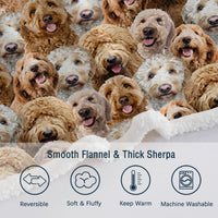 HKM-766291 Cockapoo Design Sherpa Fleece Blanket - Cozy Throw for Kids and Adults, Perfect for Home or Gift