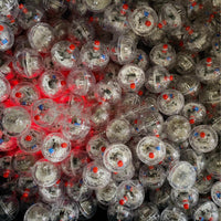HKM-766419 Transparent Luminous Plastic Cat Ball with Red Button, 3.5CM Diameter, Includes 3 Batteries