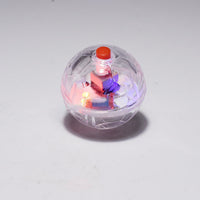 HKM-766419 Transparent Luminous Plastic Cat Ball with Red Button, 3.5CM Diameter, Includes 3 Batteries