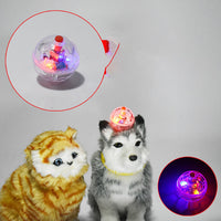 HKM-766419 Transparent Luminous Plastic Cat Ball with Red Button, 3.5CM Diameter, Includes 3 Batteries