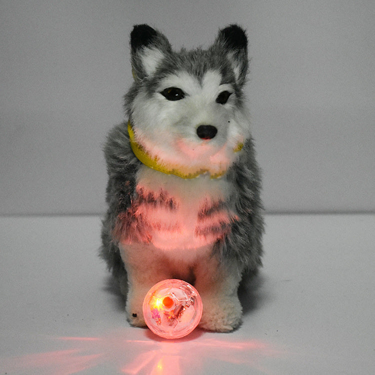 HKM-766419 Transparent Luminous Plastic Cat Ball with Red Button, 3.5CM Diameter, Includes 3 Batteries