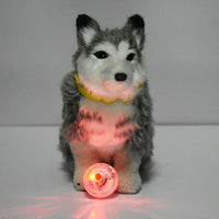 HKM-766419 Transparent Luminous Plastic Cat Ball with Red Button, 3.5CM Diameter, Includes 3 Batteries