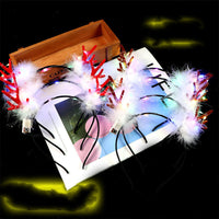 HKM-766739 Luminous LED Antler Headband for Youth - Fun Light-Up Holiday Accessory