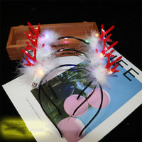 HKM-766739 Luminous LED Antler Headband for Youth - Fun Light-Up Holiday Accessory