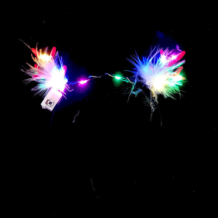 HKM-766739 Luminous LED Antler Headband for Youth - Fun Light-Up Holiday Accessory