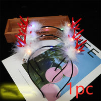 HKM-766739 Luminous LED Antler Headband for Youth - Fun Light-Up Holiday Accessory