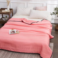 HKM-766803 Washed Cotton Quilted Lightweight Summer Cool Blanket in Multiple Colors