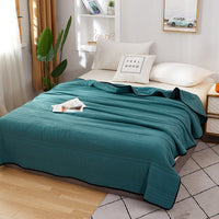 HKM-766803 Washed Cotton Quilted Lightweight Summer Cool Blanket in Multiple Colors