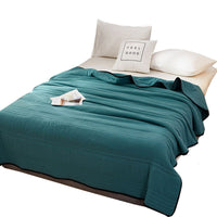 HKM-766803 Washed Cotton Quilted Lightweight Summer Cool Blanket in Multiple Colors
