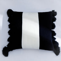 HKM-766931 Nordic Cotton Knitted Striped Pillowcase for Baby and Toddler, 45x45CM, Pink Purple, Black, Turmeric