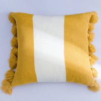 HKM-766931 Nordic Cotton Knitted Striped Pillowcase for Baby and Toddler, 45x45CM, Pink Purple, Black, Turmeric