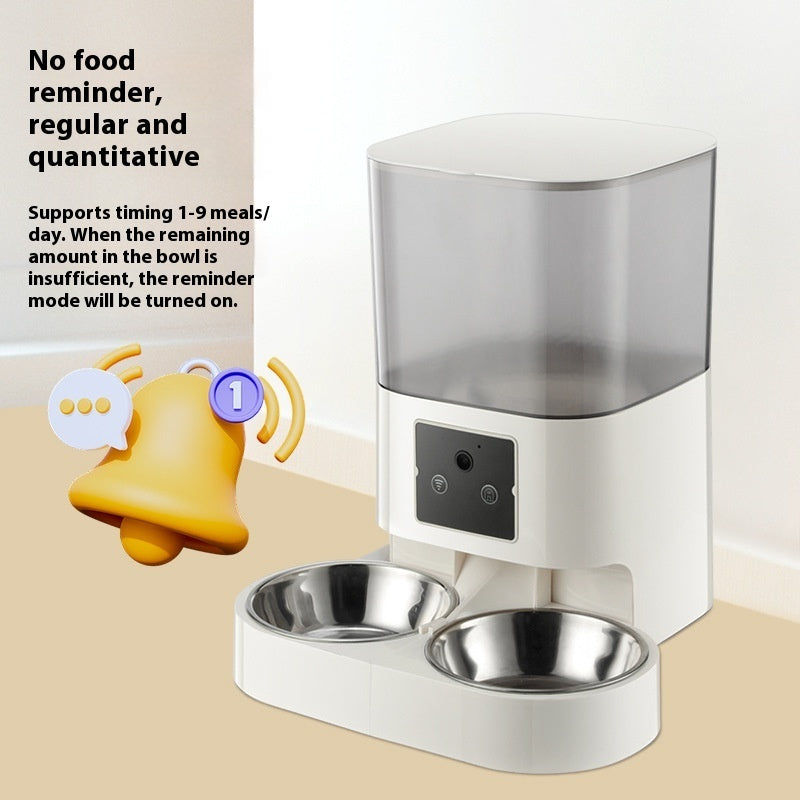 HKM-766995 Automatic Pet Feeder with Intelligent Timing System for Cats and Dogs - Single and Double Bowl Options