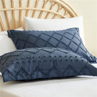 HKM-767123 Solid Color Cotton Quilt Cover Set - Modern Simplicity Three-Piece Bedding Ensemble