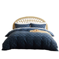 HKM-767123 Solid Color Cotton Quilt Cover Set - Modern Simplicity Three-Piece Bedding Ensemble
