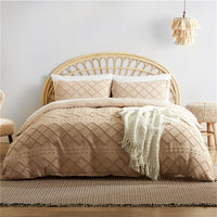 HKM-767123 Solid Color Cotton Quilt Cover Set - Modern Simplicity Three-Piece Bedding Ensemble