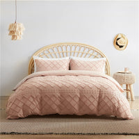 HKM-767123 Solid Color Cotton Quilt Cover Set - Modern Simplicity Three-Piece Bedding Ensemble