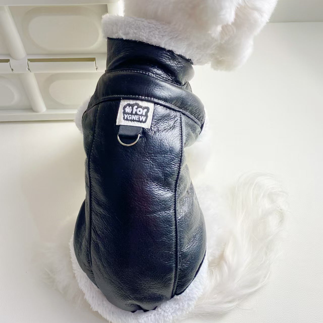 HKM-767379 Cozy Peach Skin Fleece Lined Dog Coat with Lamb Wool Vest for Autumn and Winter