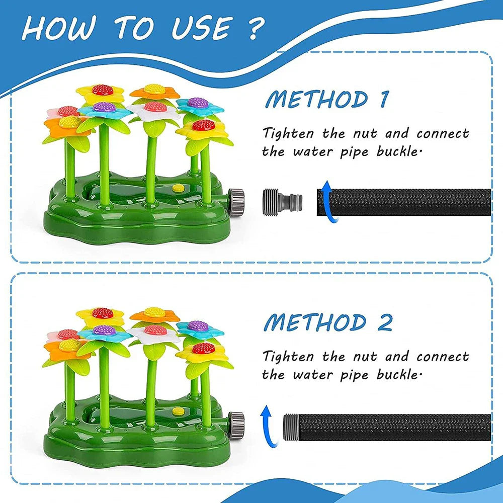HKM-767379 Flower-Shaped Water Sprinkler Toy for Kids - Fun Outdoor Play for Backyard and Garden Activities