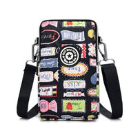 HKM-767379 Stylish Vertical Mobile Phone Bag with Zipper Closure and Vibrant Print Designs
