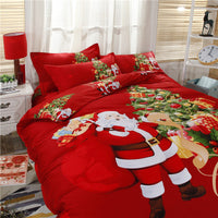 HKM-767443 Cotton 3D Christmas-Themed Bedding Set in Three and Four Piece Options