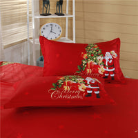 HKM-767443 Cotton 3D Christmas-Themed Bedding Set in Three and Four Piece Options