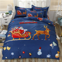 HKM-767443 Cotton 3D Christmas-Themed Bedding Set in Three and Four Piece Options