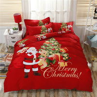HKM-767443 Cotton 3D Christmas-Themed Bedding Set in Three and Four Piece Options