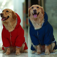 HKM-767699 Casual Thick Cotton Padded Coat for Medium and Large Dogs - Dark Red/Navy Blue