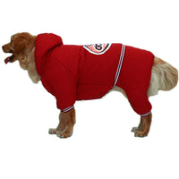 HKM-767699 Casual Thick Cotton Padded Coat for Medium and Large Dogs - Dark Red/Navy Blue