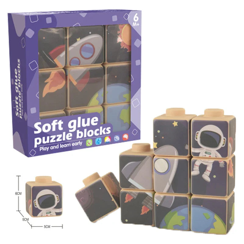 KTX-767699 Soft Silicone Building Blocks Stacking Toy for Learning and Cognitive Development, Suitable for Ages 18 Months and Up