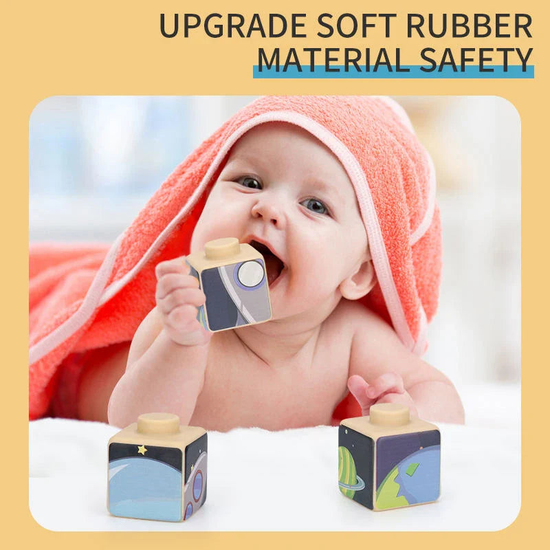 KTX-767699 Soft Silicone Building Blocks Stacking Toy for Learning and Cognitive Development, Suitable for Ages 18 Months and Up