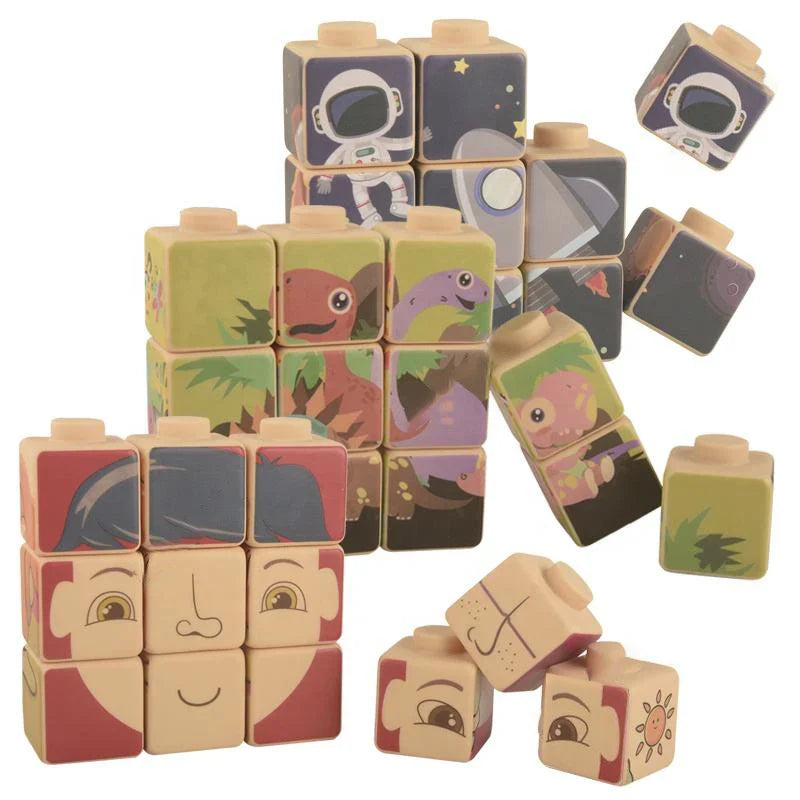 KTX-767699 Soft Silicone Building Blocks Stacking Toy for Learning and Cognitive Development, Suitable for Ages 18 Months and Up