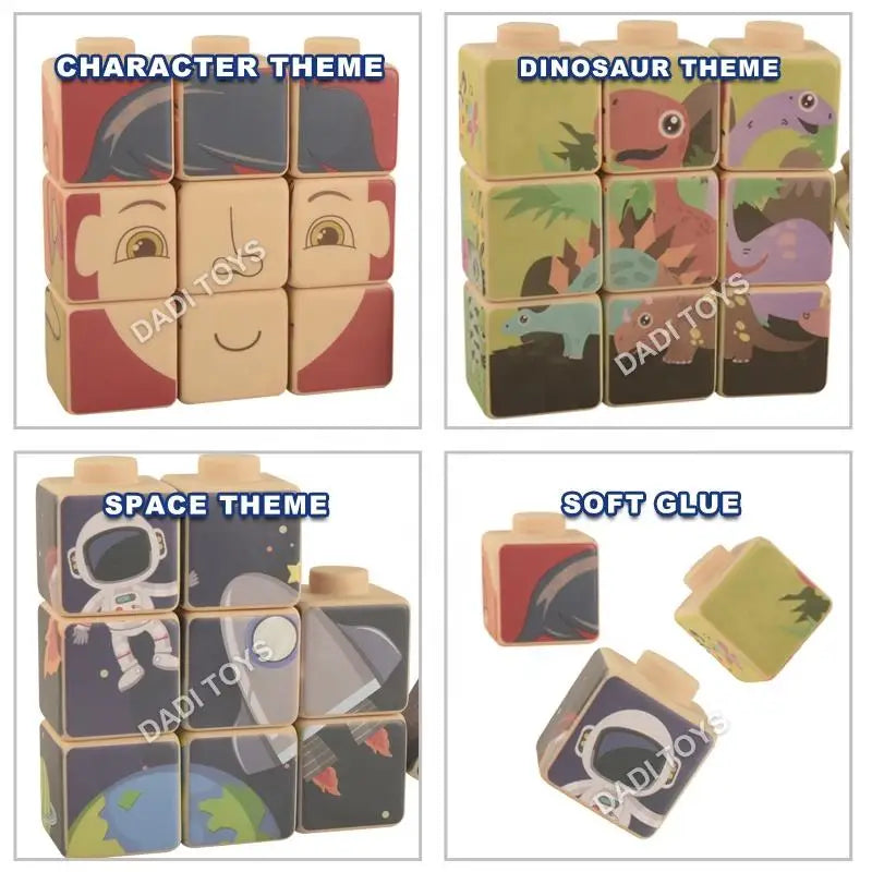 KTX-767699 Soft Silicone Building Blocks Stacking Toy for Learning and Cognitive Development, Suitable for Ages 18 Months and Up