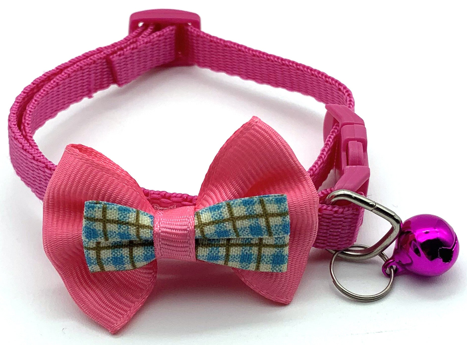 HKM-767827 Pet Plaid Bow Collar Cat Cute