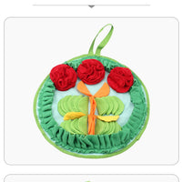 HKM-767891 Sniff Pad for Rabbits and Hamsters - Polar Fleece Chew Toy with Flower Design, 43cm Diameter