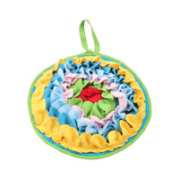 HKM-767891 Sniff Pad for Rabbits and Hamsters - Polar Fleece Chew Toy with Flower Design, 43cm Diameter
