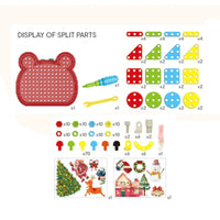 HKM-767955 DIY Christmas Theme Cartoon Puzzle Building Blocks Set - 218pcs Educational Toy for Ages 0-14