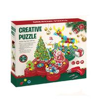 HKM-767955 DIY Christmas Theme Cartoon Puzzle Building Blocks Set - 218pcs Educational Toy for Ages 0-14
