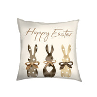 HKM-767955 Easter Bunny Cartoon Pillowcase - Soft Linen and Plush, 45x45cm