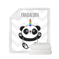 HKM-767955 Panda Series Cartoon Flannel Blanket - Soft Coral Fleece, 150x200cm, White