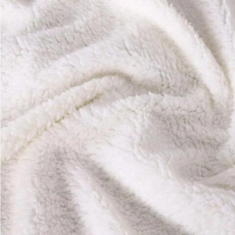 HKM-767955 Panda Series Cartoon Flannel Blanket - Soft Coral Fleece, 150x200cm, White
